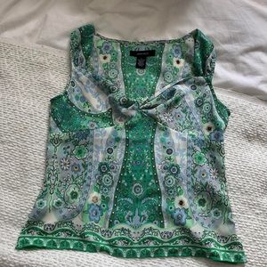 Homes west paisley crepe tank top